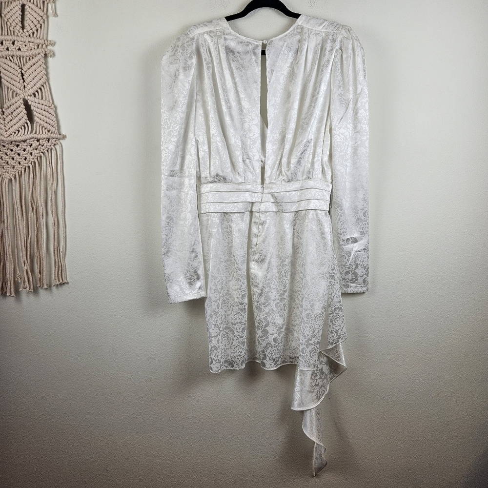 Ronny Kobo Lilian Satin Asymmetrical White Dress Size XL NWT - Picture 9 of 12